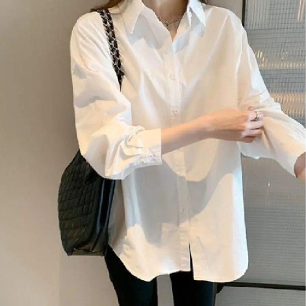 

Female Long Sleeve Shirt in Pure Color Regular Length with Moderate Elasticity Suitable for Various Daily and Holiday Occasions