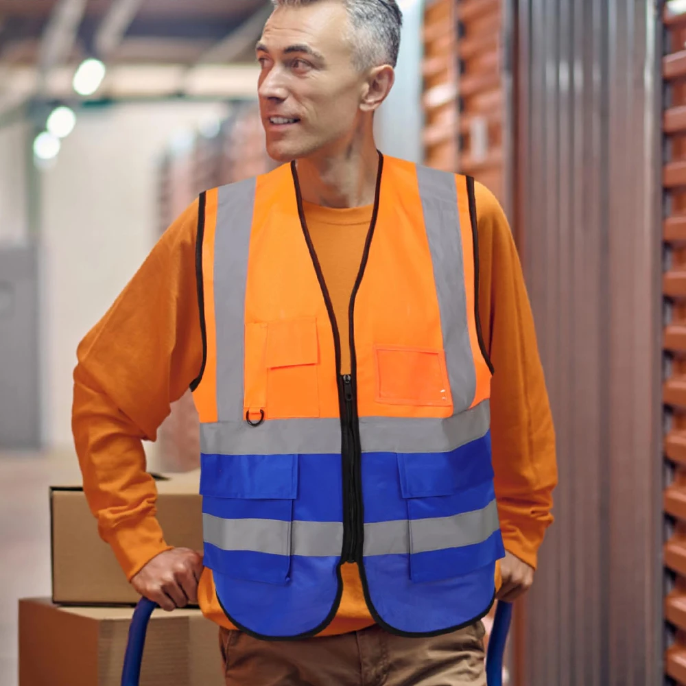 Hi Vis Work Wear Reflective Safety Vest Construction Site Security-protection High Visibility Working Vest Custom Your Text Logo