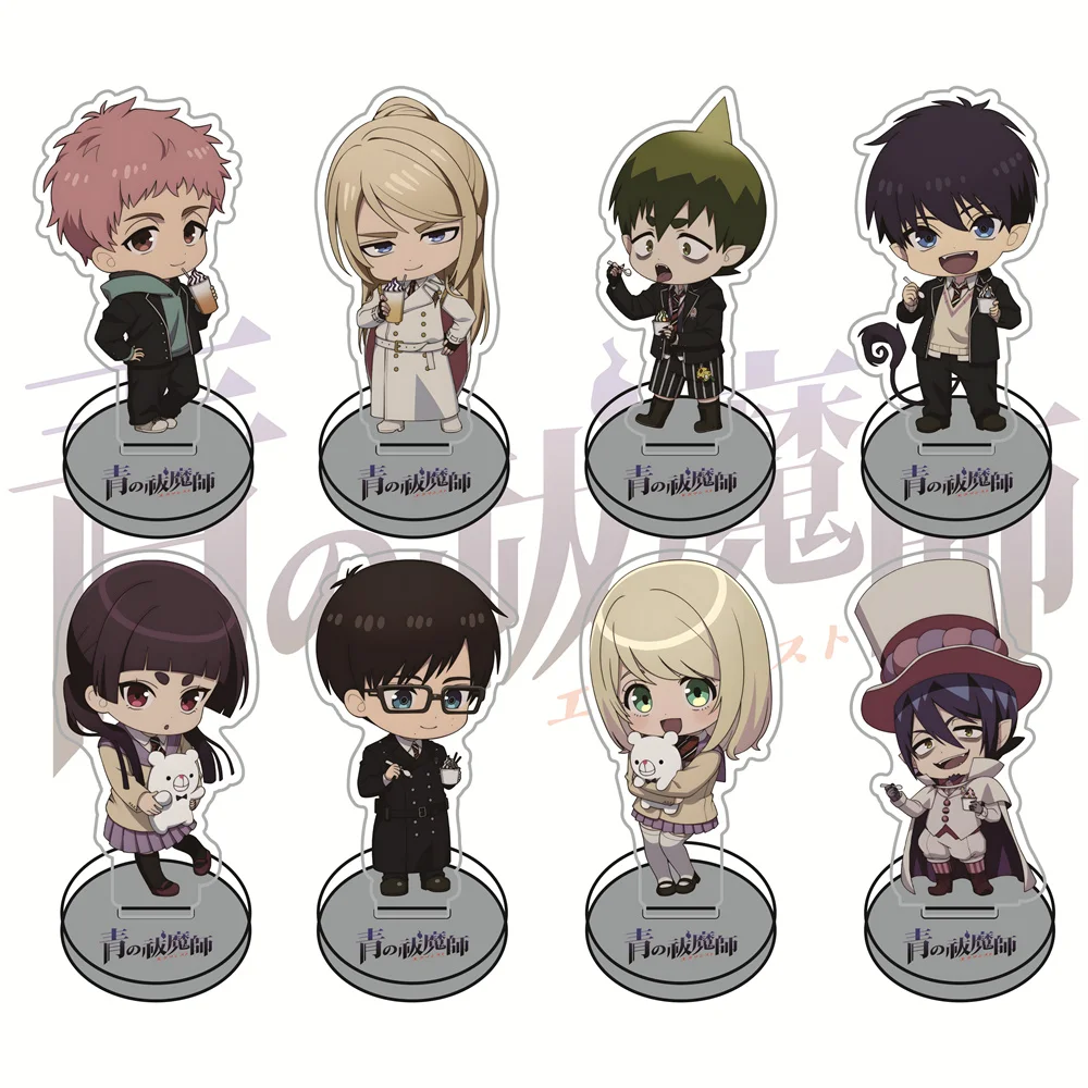 Figuras de Acrílico de 10 cm de Blue Exorcist, Llavero de Anime Chibi, Mercancía Coleccionable, Decoración de Escritorio, Regalo para Fans