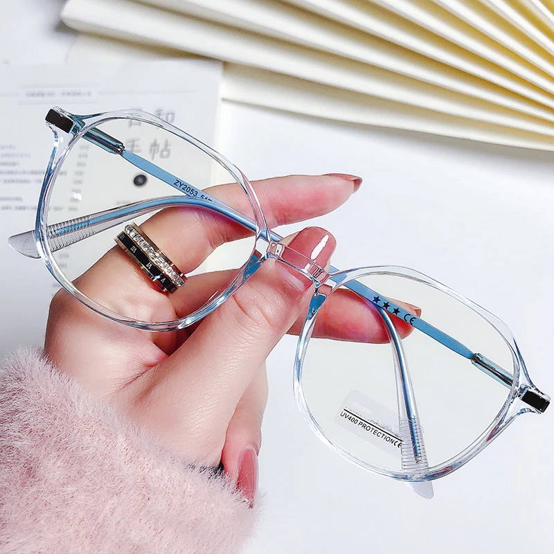 Polygonal Anti-blue Light Flat-glasses Glasses Frame For Women Without Makeup Fashionable Flat-glasses 2053