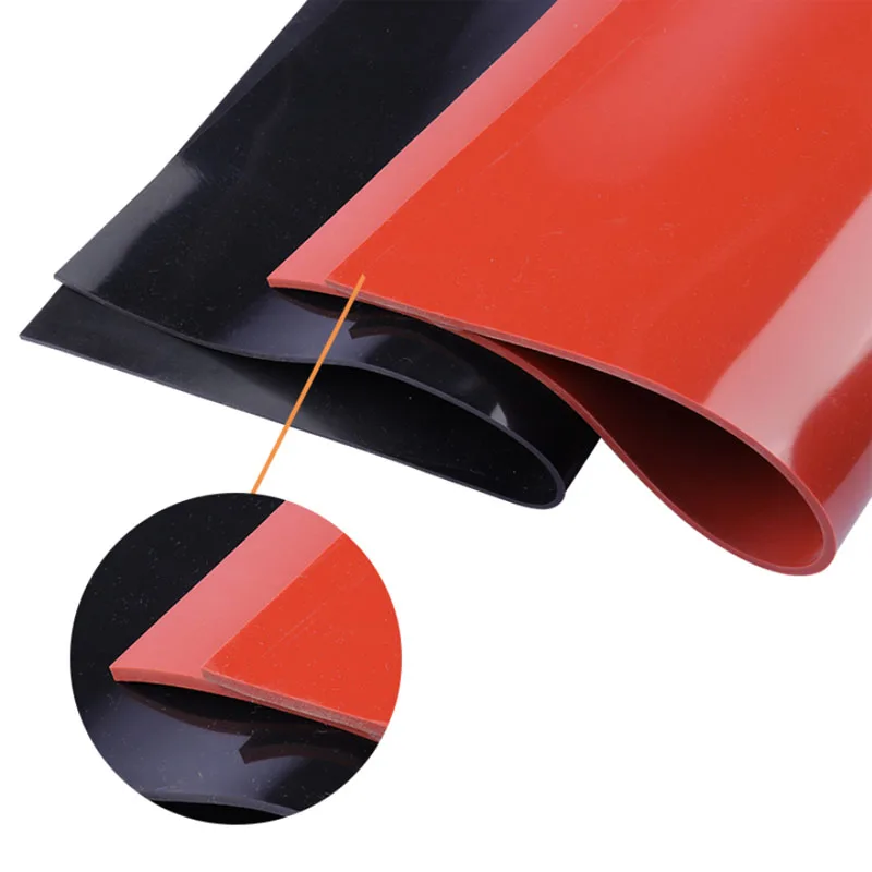 500*500mm Silicone rubber sheet Plate Mat High Temperature Resistance Rubber Flat Gasket Pad Red/Black/Clear