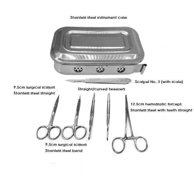 Animal Surgical Instruments Set Stainless Steel Pet Rat Mouse Experimental Anatomical Tools