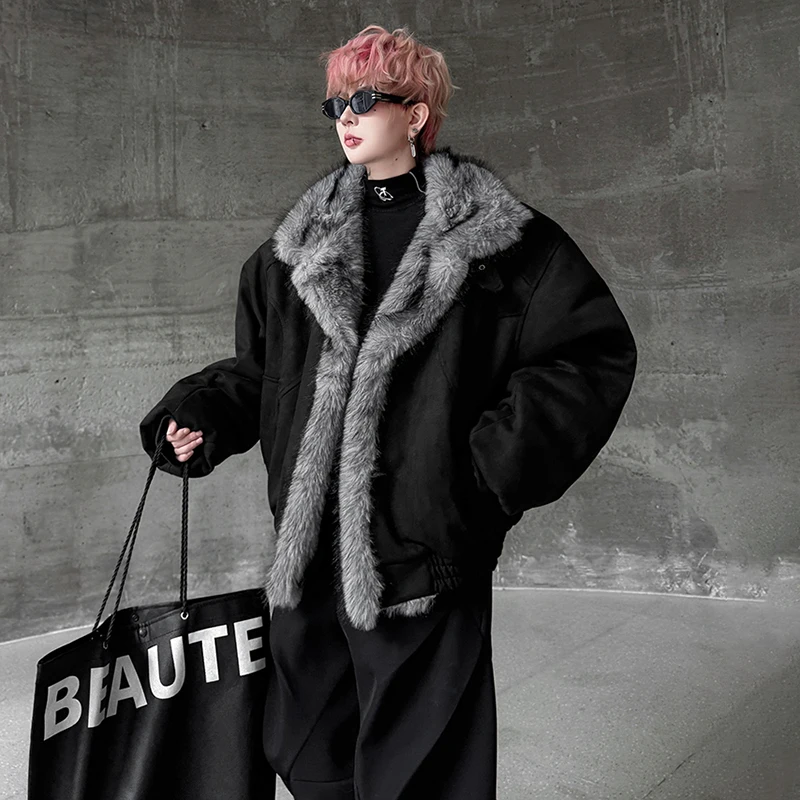 LUZHEN 2025 Winter New High Quality Thickened Warm Faux Fur Liner Padded Coat Men's Fashion Handsome Street Parka Jacket JY5388