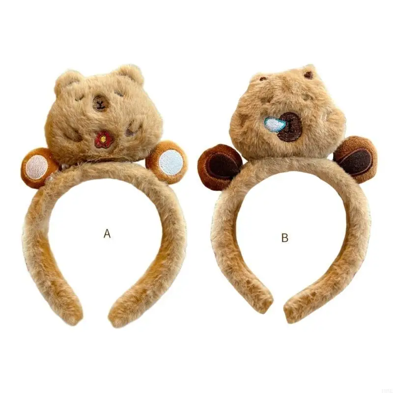 195E Cartoon Capibara Fascia Costume Cosplay Hairhoop Festa Compleanno Puntelli Peluche Hairband Viso Lavaggio Hairband