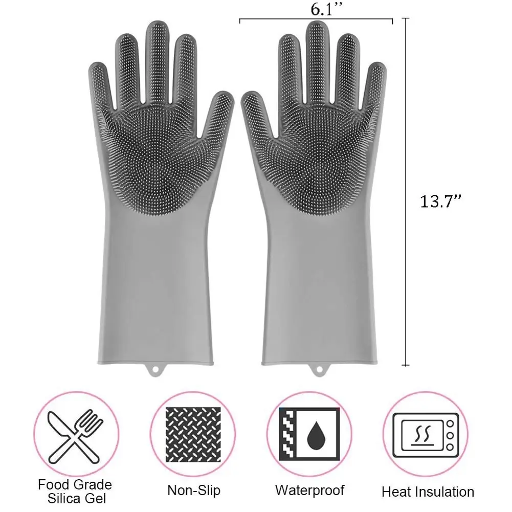 Guantes mágicos de goma de silicona para lavar platos, guantes de limpieza para el hogar, utensilios de limpieza de cocina