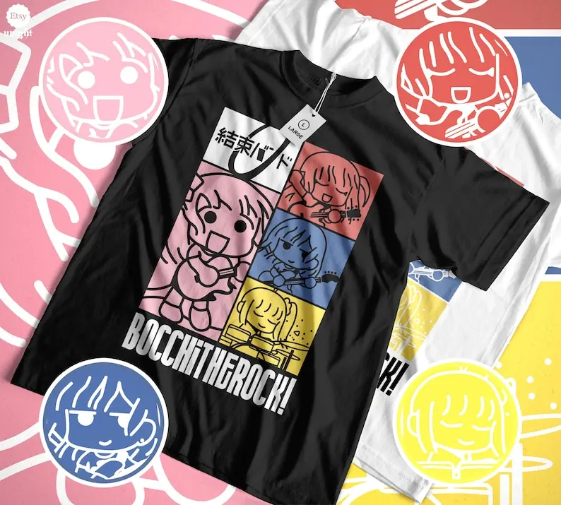 Unisex Melodic Anime Quartet T-Shirt - Harmonious Manga Ensemble