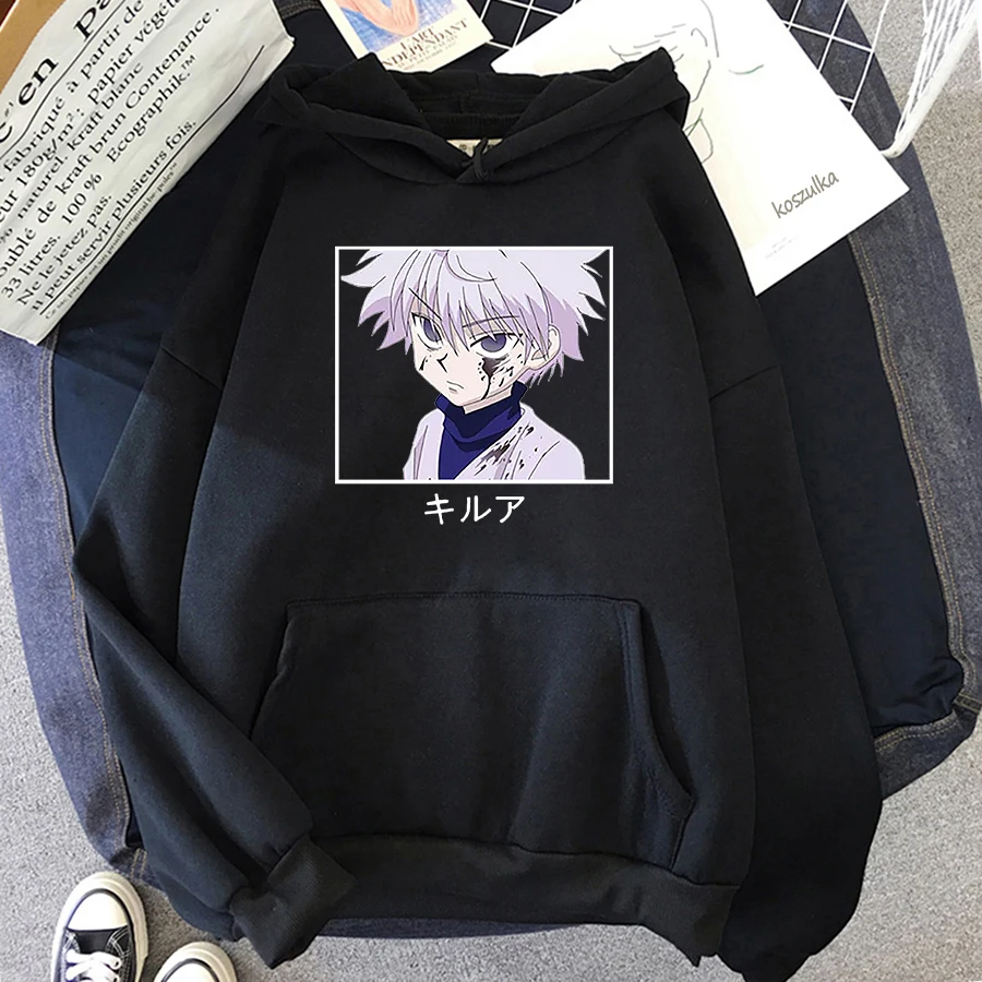 Japón Anime Hunter X Hunter Killua hombres mujeres sudaderas con capucha anime Harajuku de talla grande sudadera con capucha Casua lunisex Sudadera con capucha