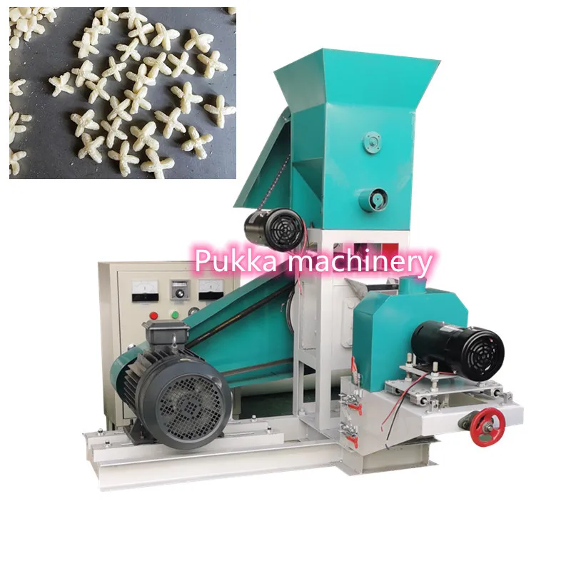 Small corn screw puff extruder/puffed wheat flour food making machine/rice popper soybean powder extruding machine