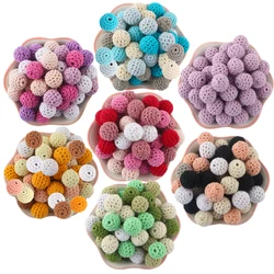 16/20MM Knitting Crochet Round Wooden Beads 20Pcs/Lot Handmade Ball DIY Necklace Jewelry Organic Teething Bracelet Beads