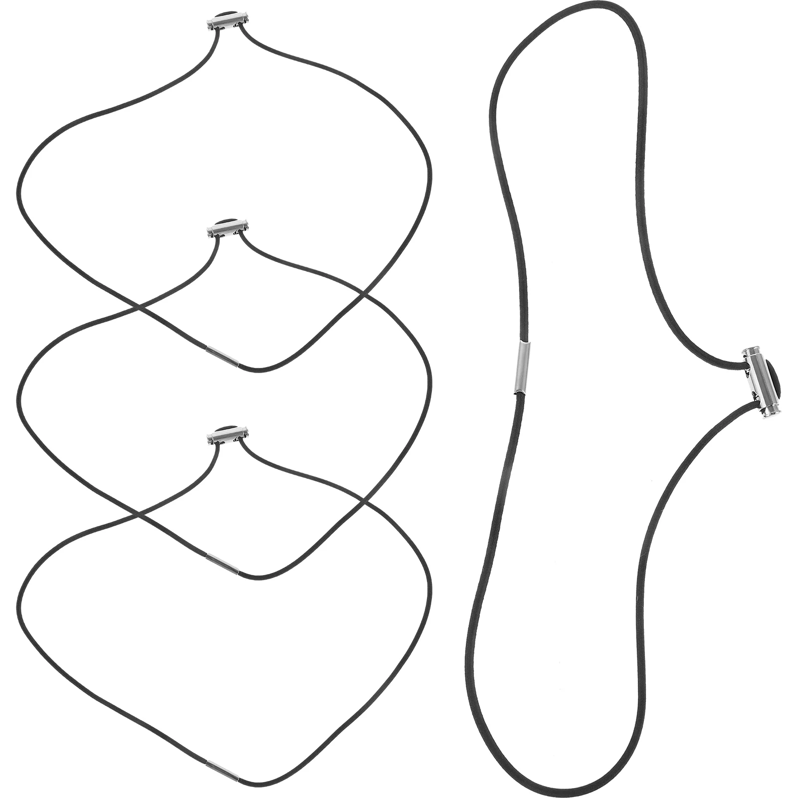 4 Pcs Garbage Can Trash Strap Waste Bin Band Fixing Elastic Black Fasteners Travel