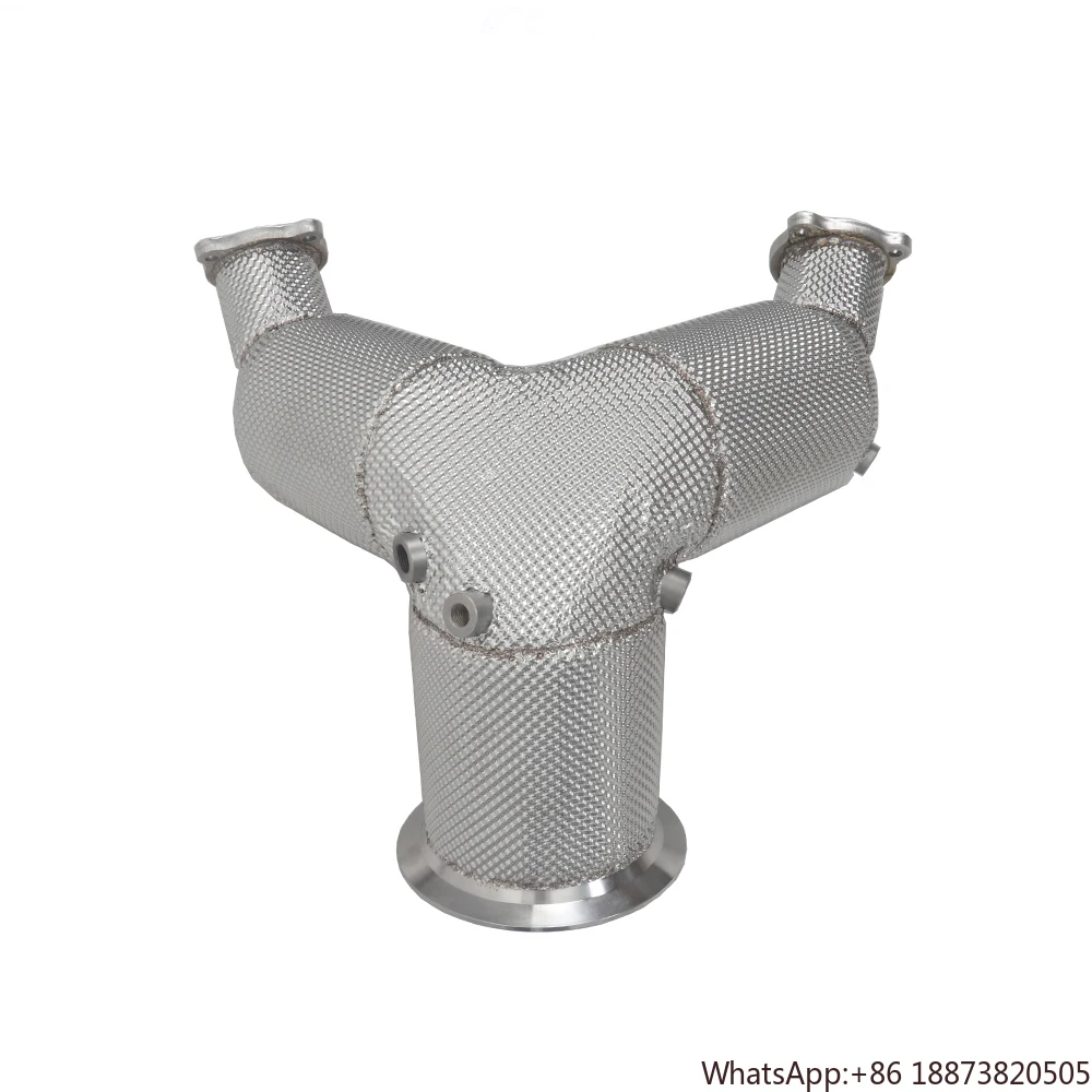 

Racing FOR Audi EA839 3.0T S4 S5 B9 high flow cat downpipe with heat shield downpipe