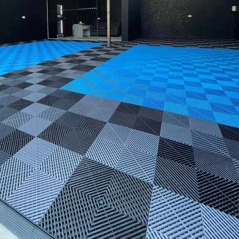 High Quality Plastic Garage Flooring Tiles Modular Anti Slip Pp Floor Mat Interlocking Pp Garage Floor Tiles Car Wash Room