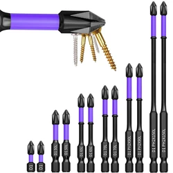 Magnetic Impact Phillips Bit Anti-Slip Long Screwdriver Bit Set Hex Shank Cross Impact Driver Bit for Power Drilling