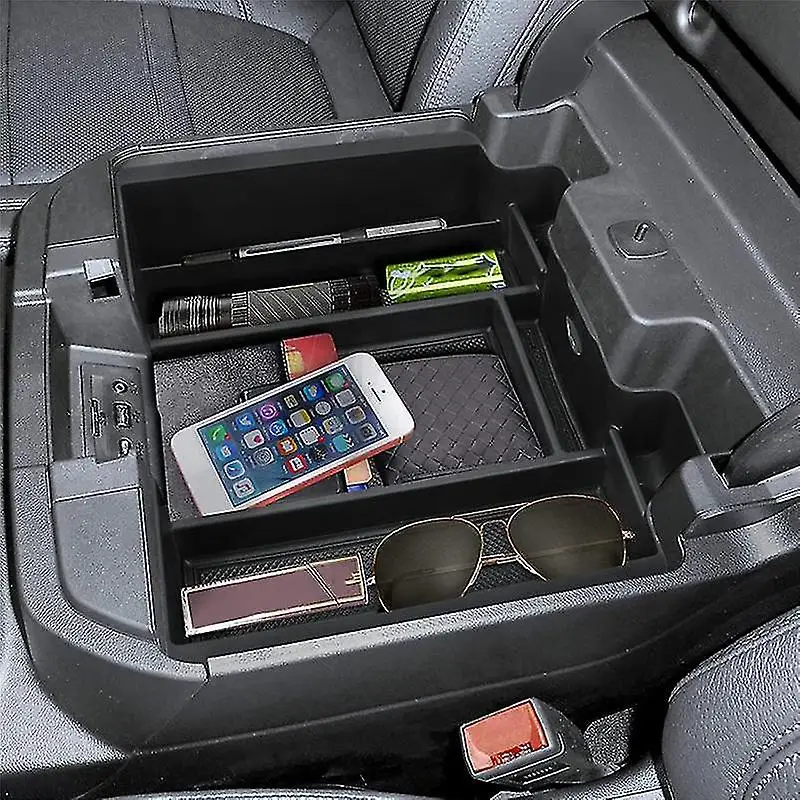 Organizer per console centrale per GMC Sierra/Chevy Silverado 1500 2019-2022 2020-2022 2500HD/3500HD, nero, ABS, console completa