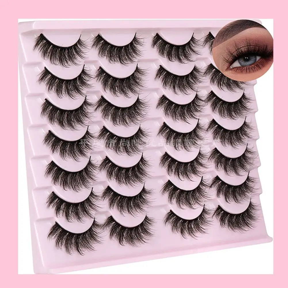 ﻿   14쌍 6D 슈퍼 플러피 풍성한 인조 밍크 속눈썹, 캣아이 효과 드라마틱 속눈썹, 속눈썹 연장 메이크업