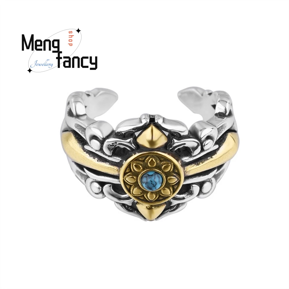 

Luxury Sunflower Ring Men's Personality Fashion HipHop Cool Retro Opening Index Finger Fashion Jewelry Exquisite Elegant Popular