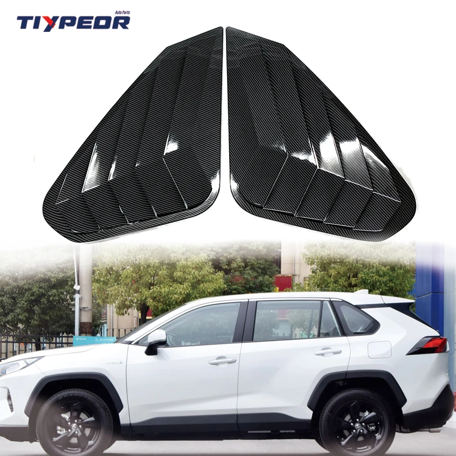 

Car Window Cover Carbon Look For Toyota Rav4 2020 - 2023 Exterior Rear Car Side Window Louver Auto Car Accessories 2021 2022