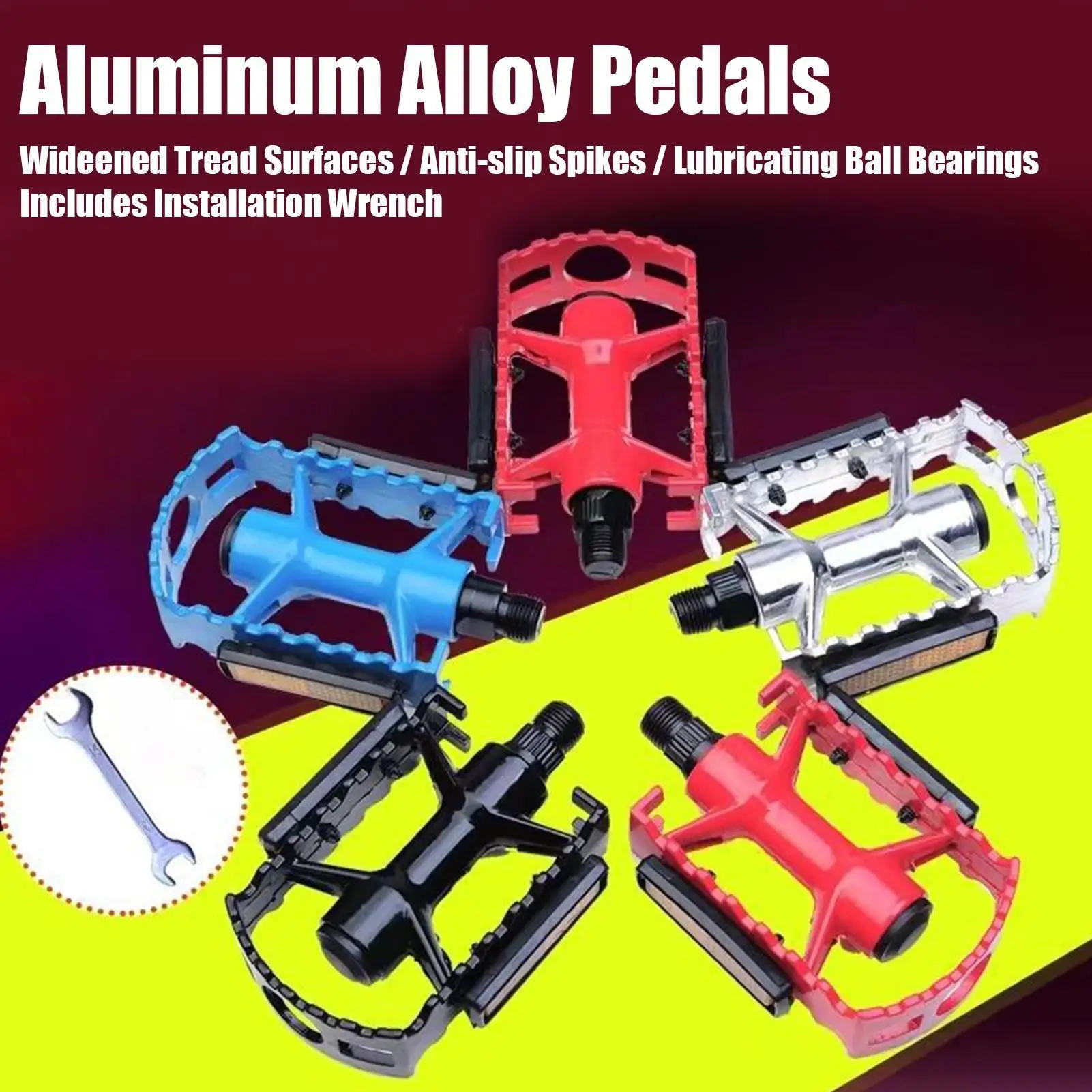 

2 Pieces Bicycle Pedal Aluminum Alloy Cycling Accessories Ultra Light Widened Anti-slip Bearing MTB Road Bike Pedals Extender