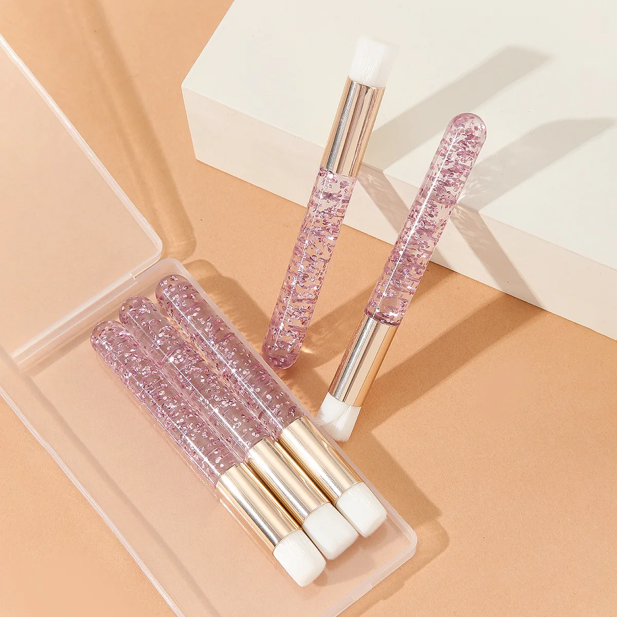 クリスタルピンクのつけまつげ,化粧ブラシの洗浄と洗浄のための,毛穴のクリーニング用,黒い頭の取り外しツール,セットあたり30個