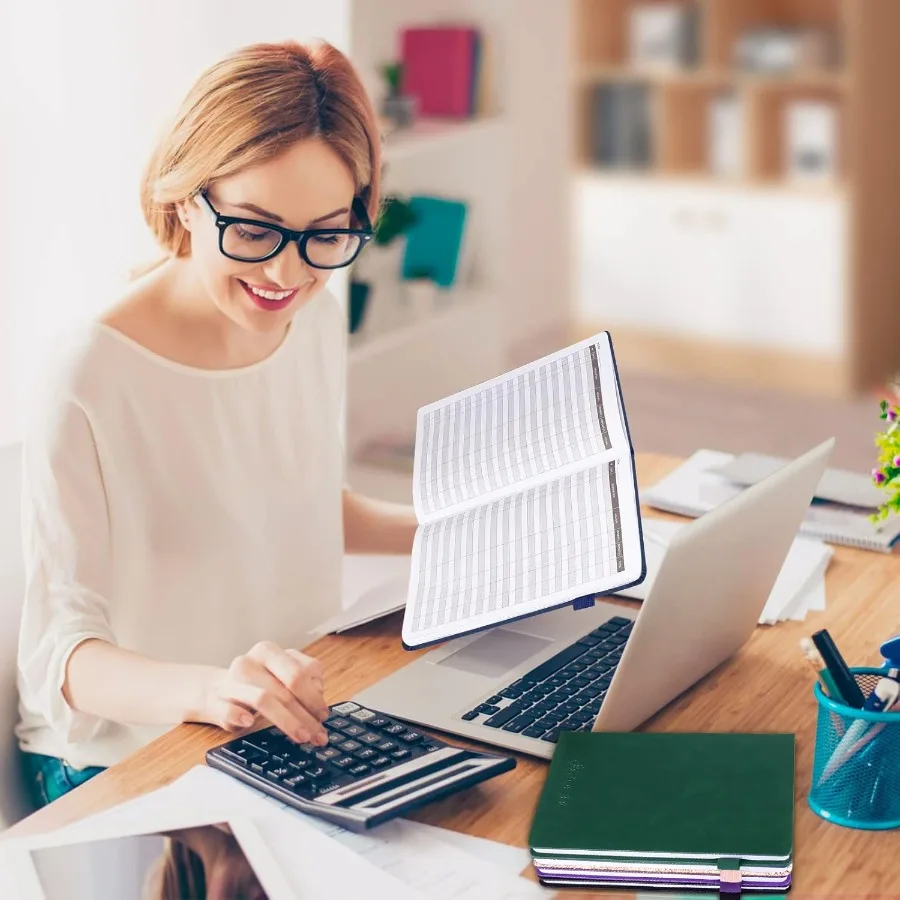 ハードカバー会計帳簿 7x10 小規模ビジネスの会計処理や個人財務追跡用 銀行会計ログを記録するため