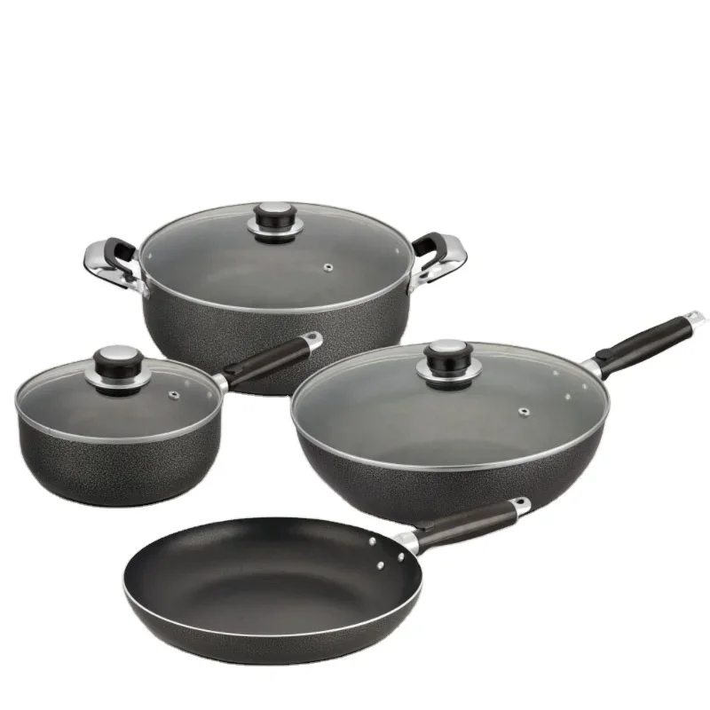 Aluminum alloy non-stick coated pan, frying pan with bakelite handle, environmentally friendly and durable