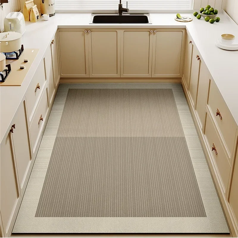 Kitchen Floor Mat Japanese Style Oil-proof Waterproof PVC Leather Easy-to-clean Rug Dirt-resistant Balcony Carpet Alfombra 주방 카펫