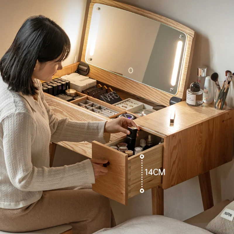 خزائن خشبية أدراج طاولة الغرور مرآة ماكياج كرسي منضدة الزينة طويل القامة خمر مستحضرات التجميل Penteadeira أثاث ما بعد الحداثة