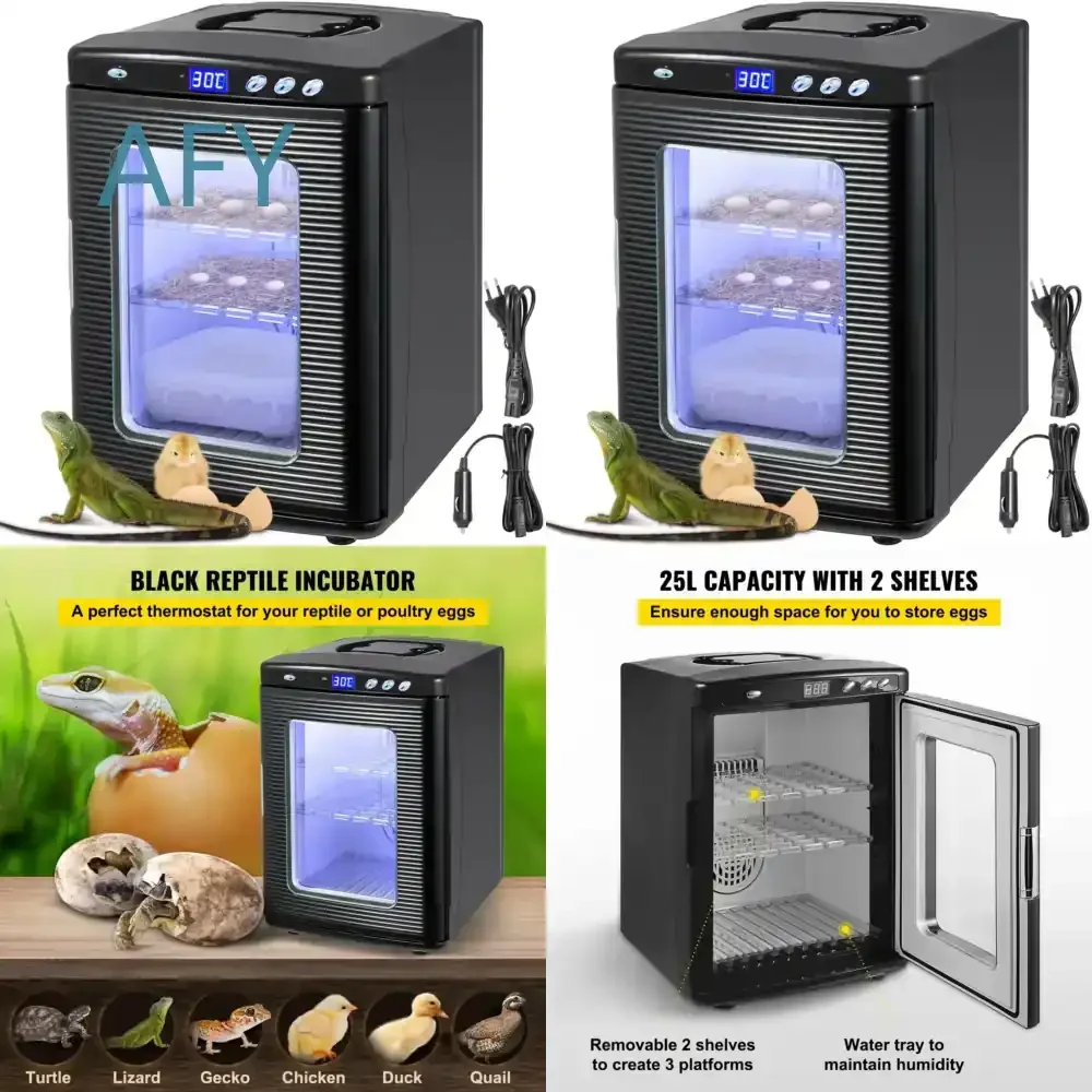 for Black Reptile 25L Scientific Lab Digital Cooling and Heating Incubator for Reptile Egg Hatching Temperature Control