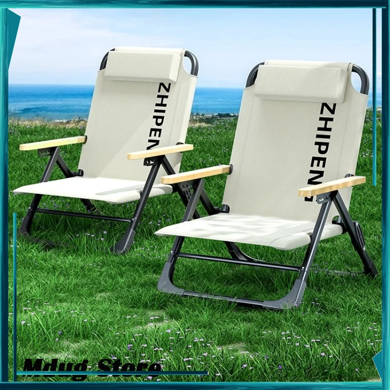 

White Reclining Folding Chair High Back Strong Outdoor Travel Folding Chair Lawn Fishing Chaise Pliante Plage Beach Accessory