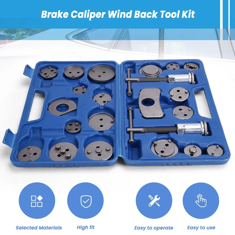 Brake Caliper Compression Tool Set Thrust Bolt Assemblies Retaining Plates Caliper Hangers Disc Adapters With Gloves