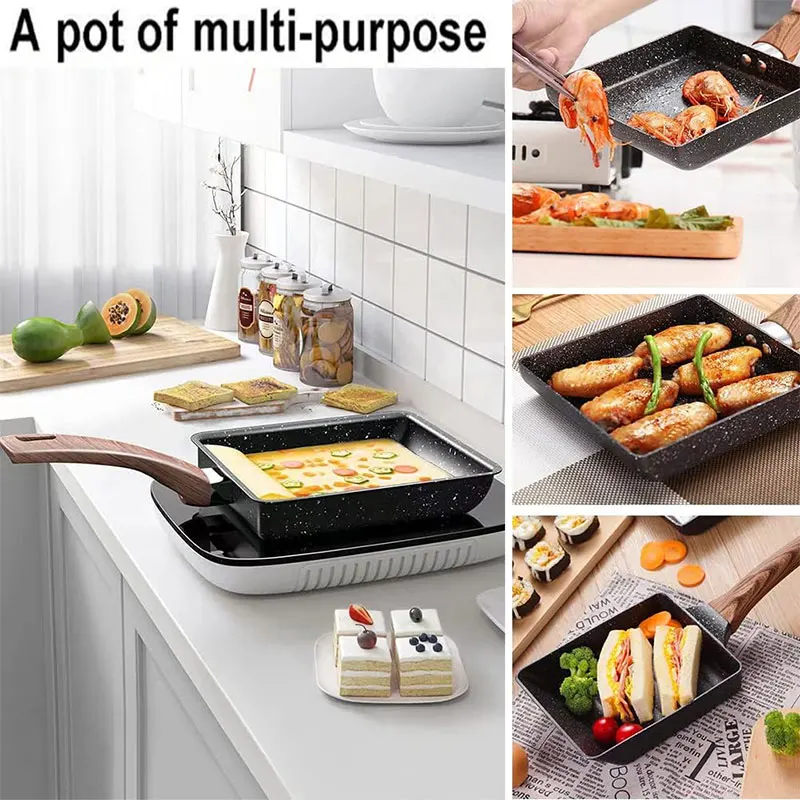 Tamagoyaki Omelet Pan Non-Stick Frying Pot Induction Gas Stove Universal Japanese Egg Pancake Frying Pan With Cooking Utensils