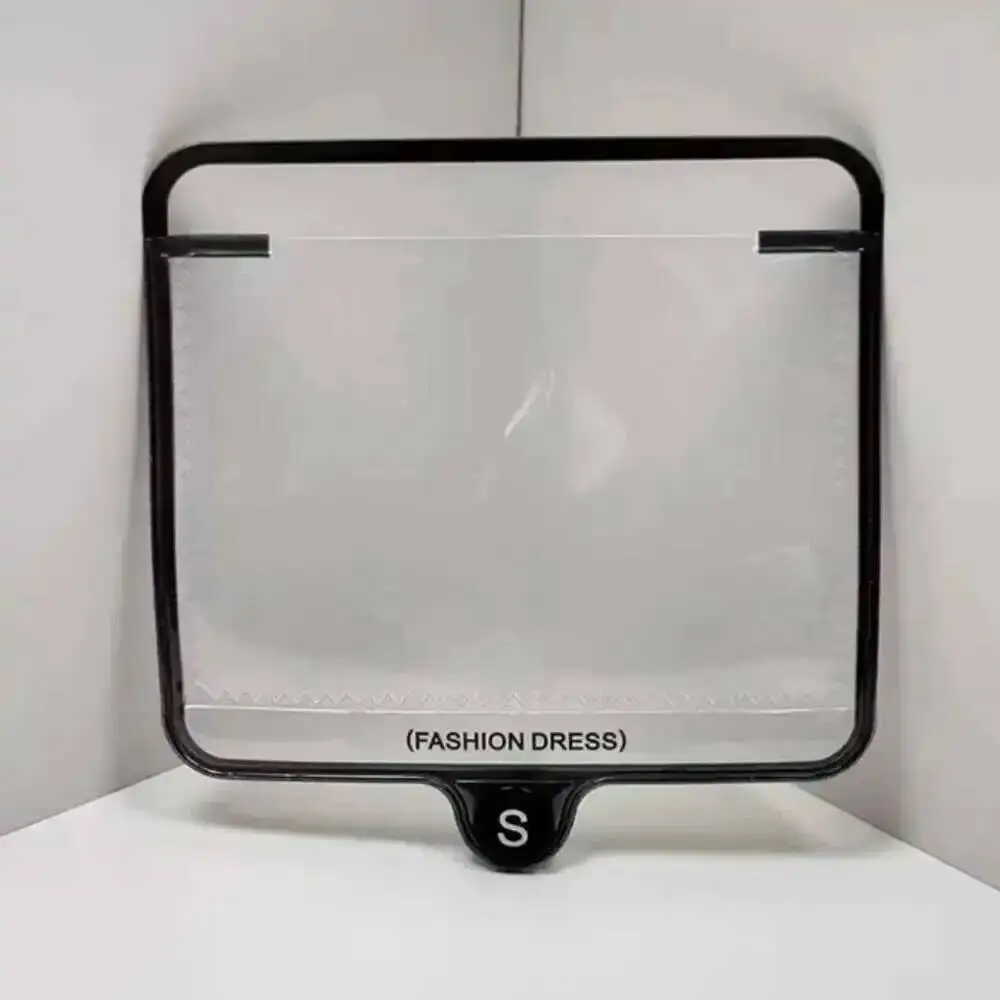 50 Stück PVC XS-5XL EVA-Kragenetikettentaschen für Kleidungsetiketten, Zubehör-Markentaschen, transparente, mattierte Etikettentaschen – Detail 1