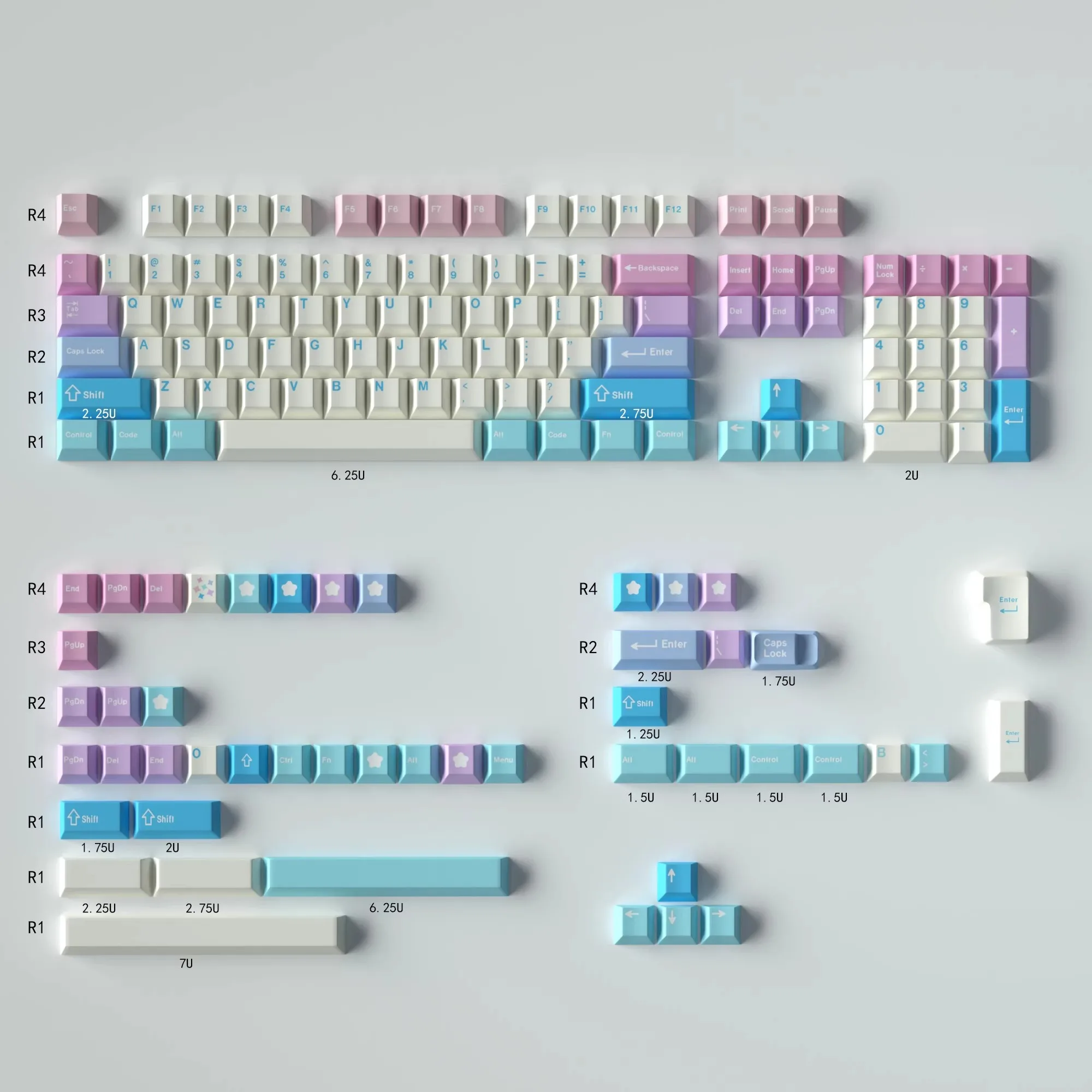 Large Set GMK Clones Fairy Keycaps PBT Dye Sub Cherry Profile Keycap For Mechanical Keyboard Anne GH60 GK64 ISO Enter Key