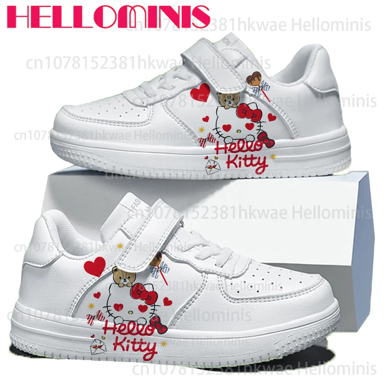 أحذية أطفال هالو كيتي شهيرة لعام 2025 للأولاد والبنات أحذية بيضاء مطبوعة لطيفة للغاية هدية عيد الميلاد