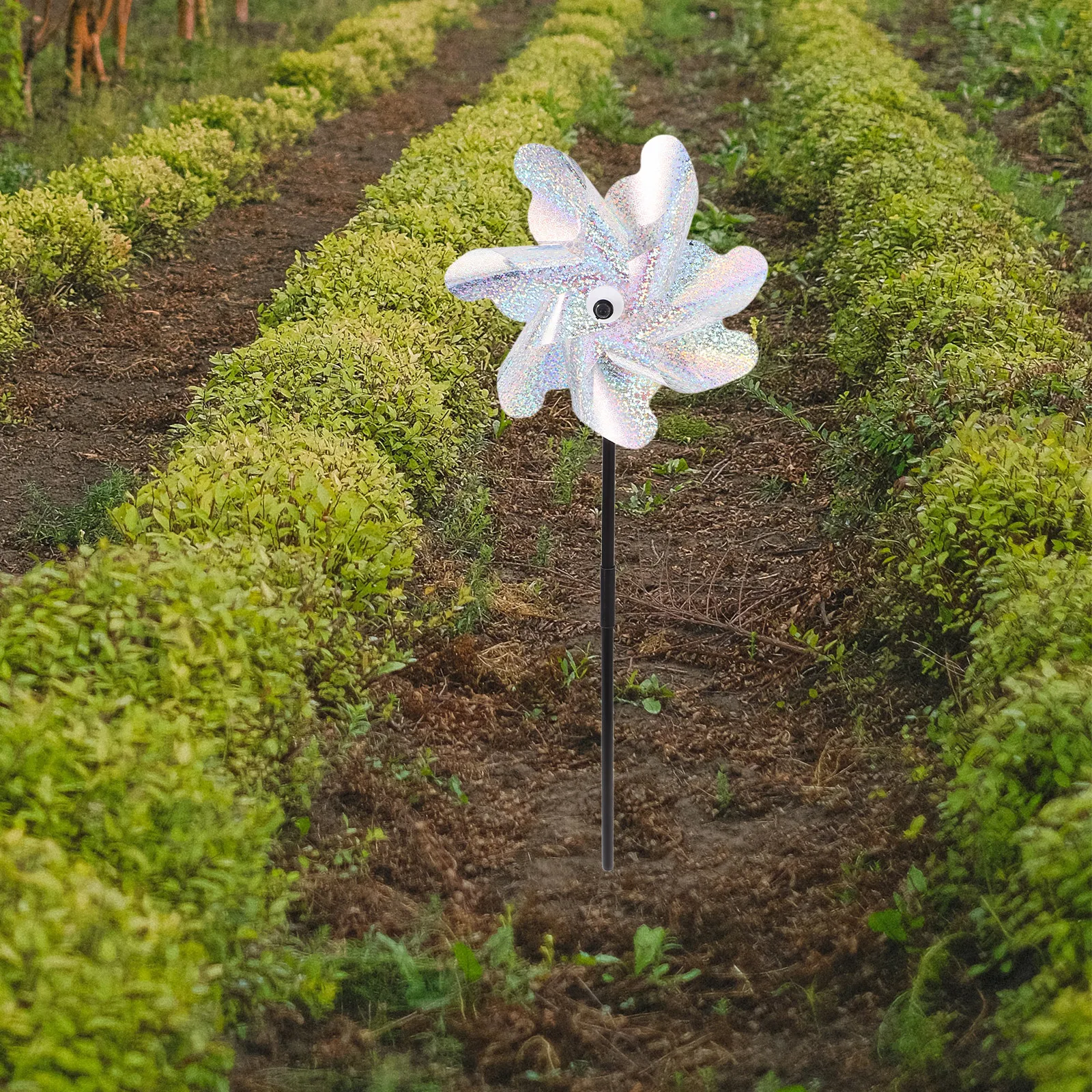 

10 шт. светоотражающих ветряных мельниц-пуговиц для сада, широкопокрывные декоративные ветрячки для защиты урожая