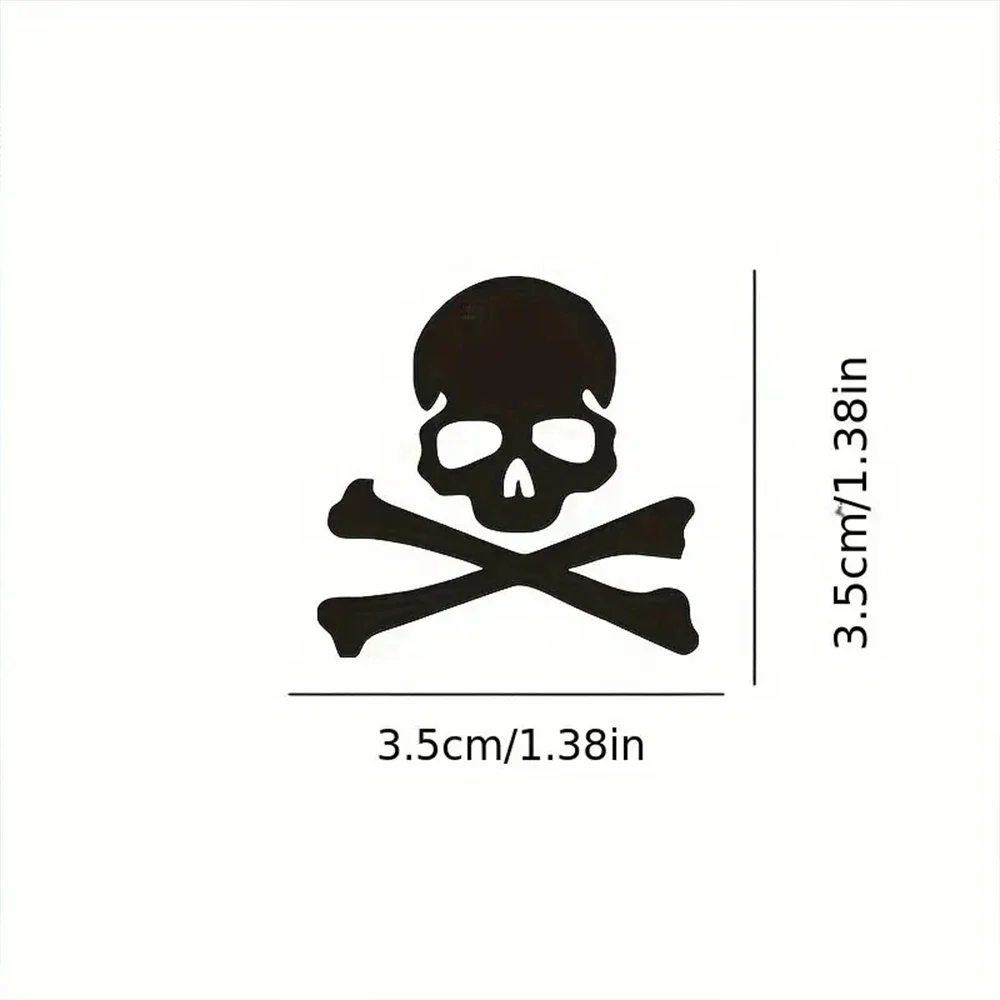Skull Crossbones Skeleton Stickers, Vehicle Mirror Decals for Car, Motorcycle, Fixed Gear, Mountain Bicycle Decor Accessories