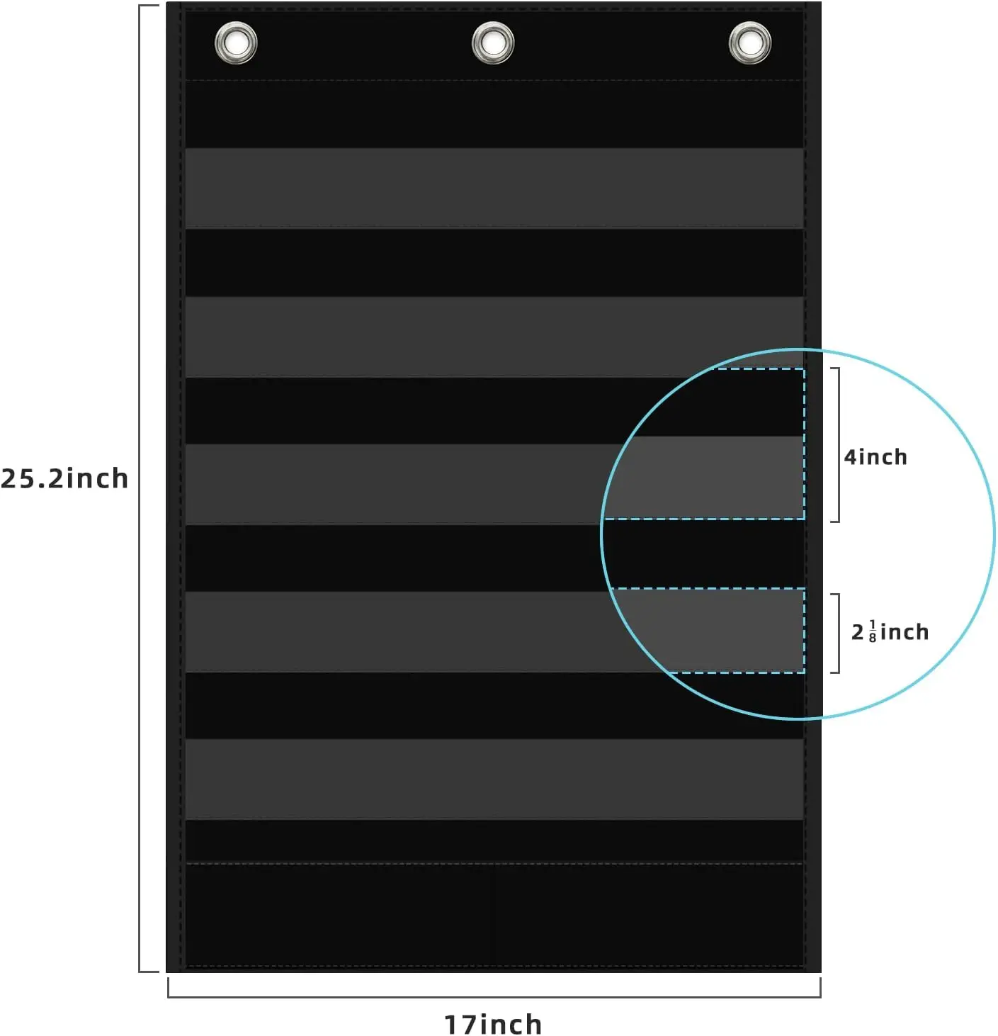 Classroom Black Standard Pocket Chart Words Chart with Extra Storage Pocket for Sentence Strips School Home Office Use