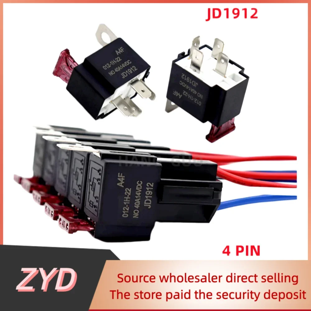ZYD 40A 12V 24V Car Fuse Relay Automotive Relay Circuit Control  JD1912 JD1914 4pin 5pin Copper