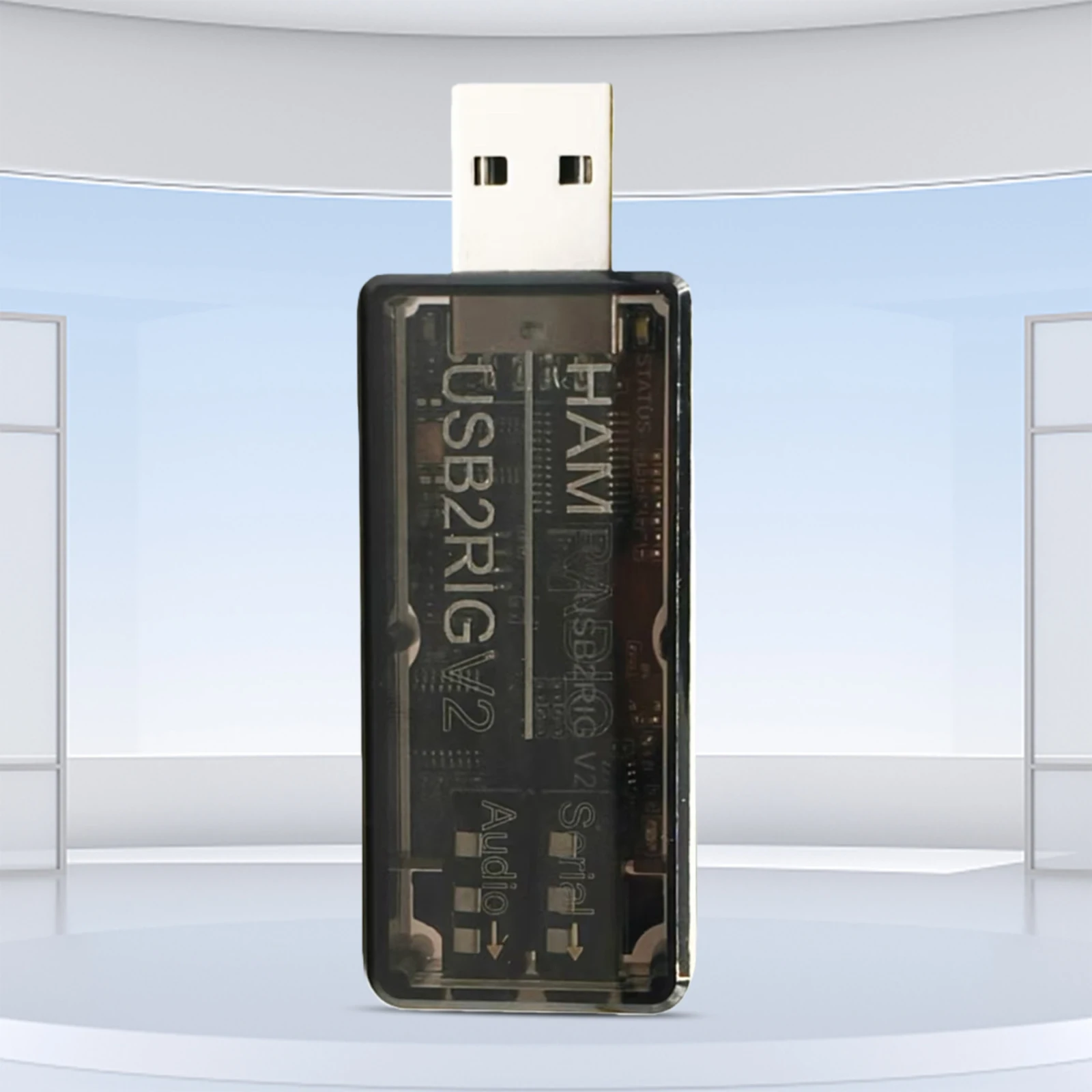 USB2RIG V2 USB Sound Card Connector with RTS Control USB Audio Adapters Sounding Card Interface Compatible with Multiple Radios