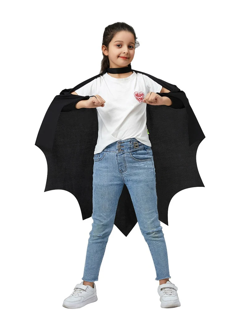 Costume da pipistrello di Halloween per bambini, ragazzi e ragazze, mantello nero, vestire, feste, cosplay, mantelli da pipistrello, abiti da palcoscenico per il festival di carnevale