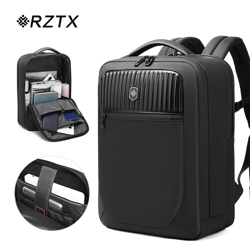 

Men's Large Capacity Waterproof Laptop Backpack Logo Simple Design for Business Travel Oxford Polyester