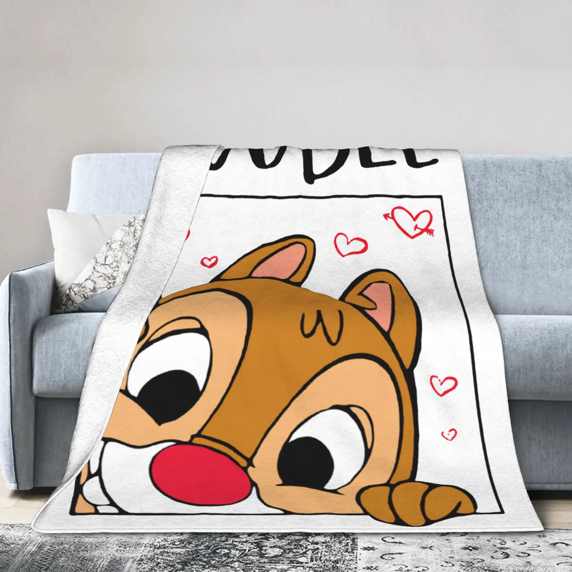 

Double Trouble Couple Chipmunks Valentines Day Blanket Fleece Summer Chip Dale Portable Soft Throw Blanket Sofa Car Bedspread
