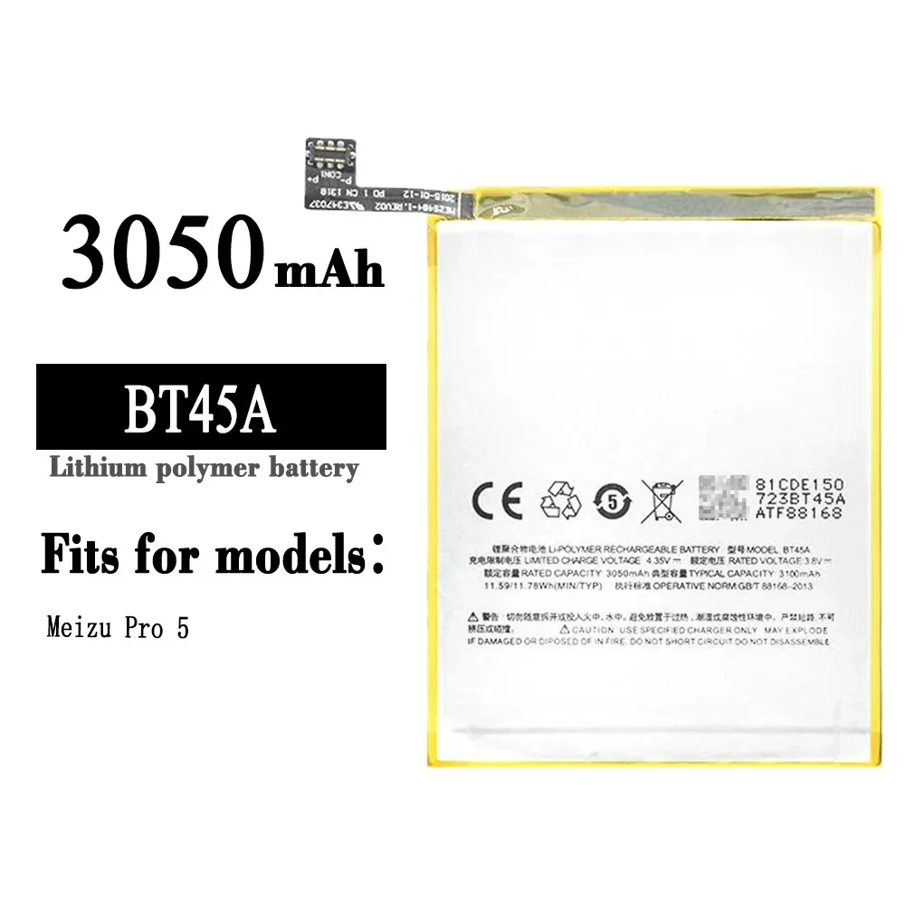 

BT45A Replacement Battery For Meizu Pro 5 BT-45A 3050mAh High Quality Mobile Phone Built-in Lithium Latest Bateria