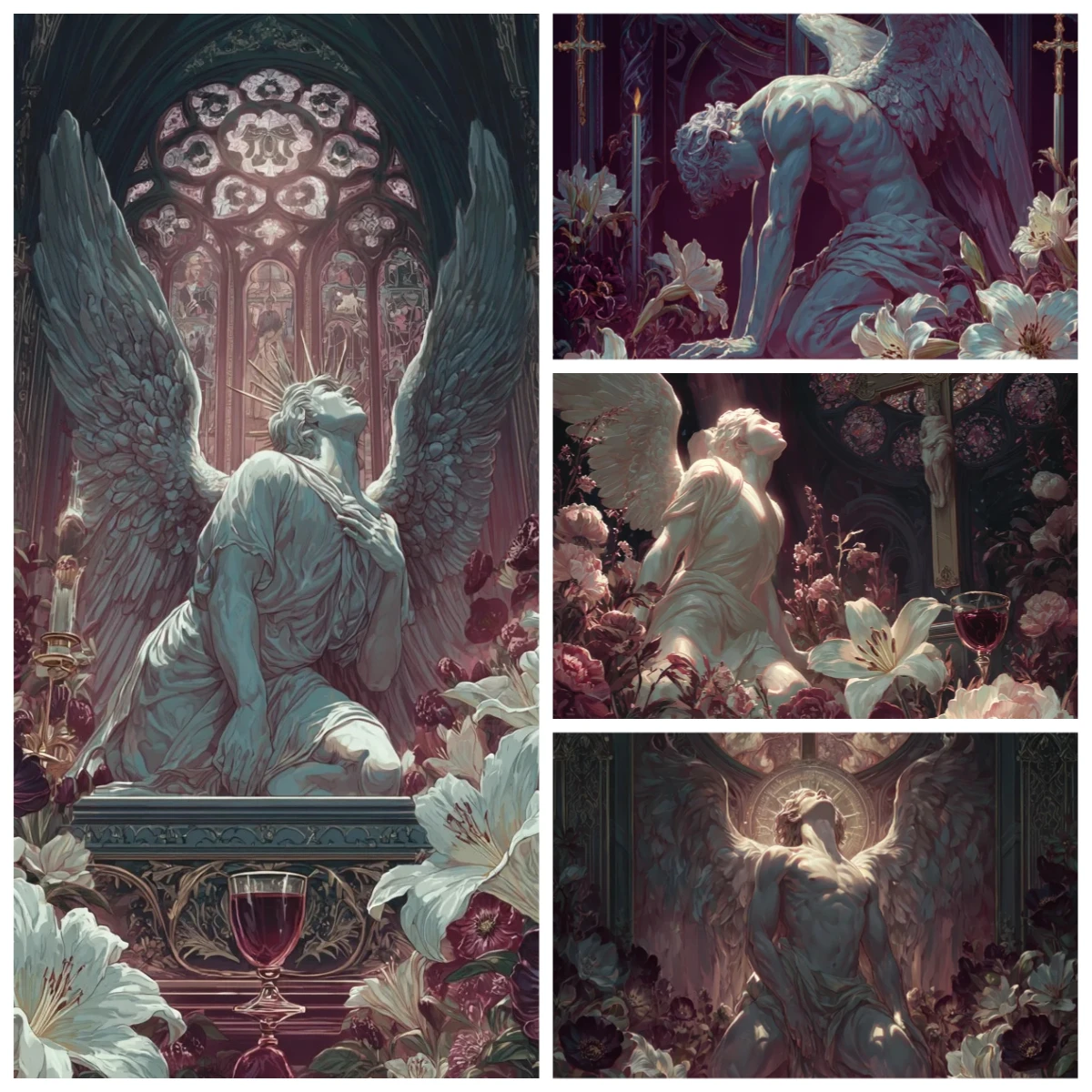 

Sacred Angel at Altar with Stained Glass 1000PCS Jigsaw Puzzle Educational Games Colorful Puzzles Gifts Home Decor