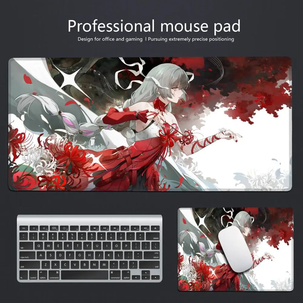 PHROLOVA Animation Beautiful patternsOffice Computer Desk Mat Table Big Mouse Pad Laptop Cushion Decor for Wuthering Waves