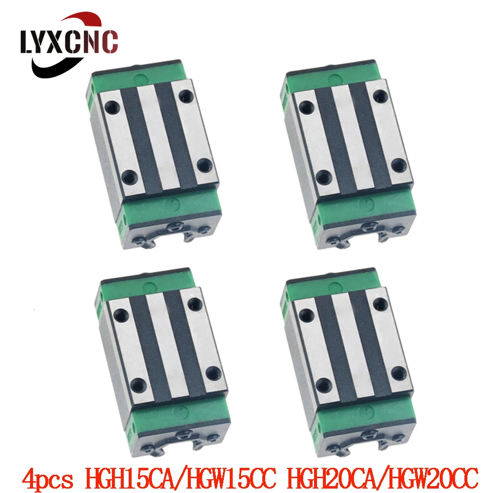 

4/2Pcs HGH15CA HGW15CC HGH20CA HGW20CC Linear Bear Slide Block Carriage Match Use HGR Linear Guide With Grease Nipple For CNC