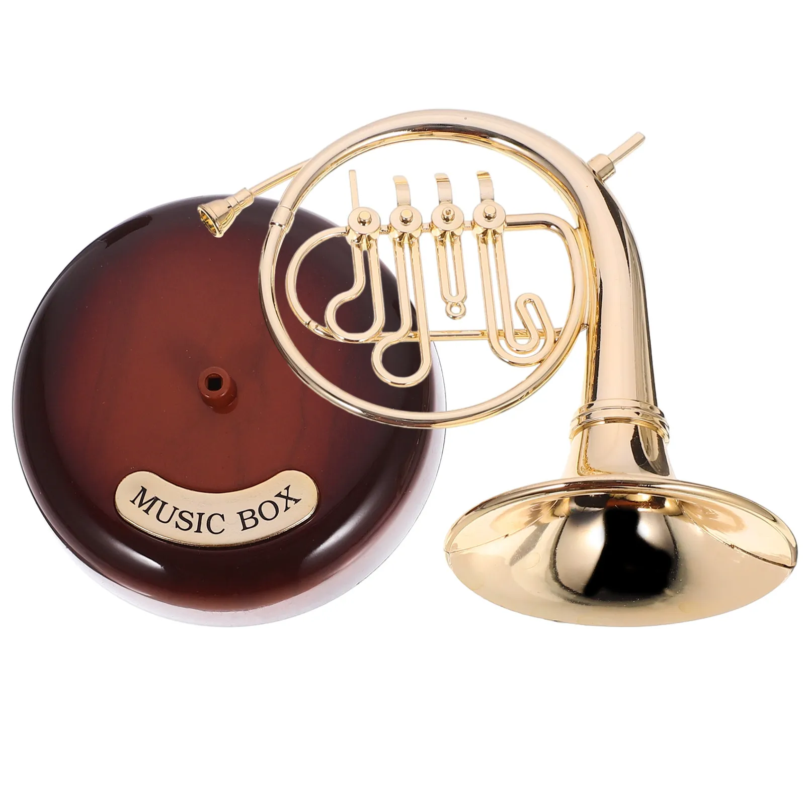Wind-Up Horn-Shaped Music Box – Vintage Desktop Decoration for Living Room, Bookstore, Cafe & Home Table