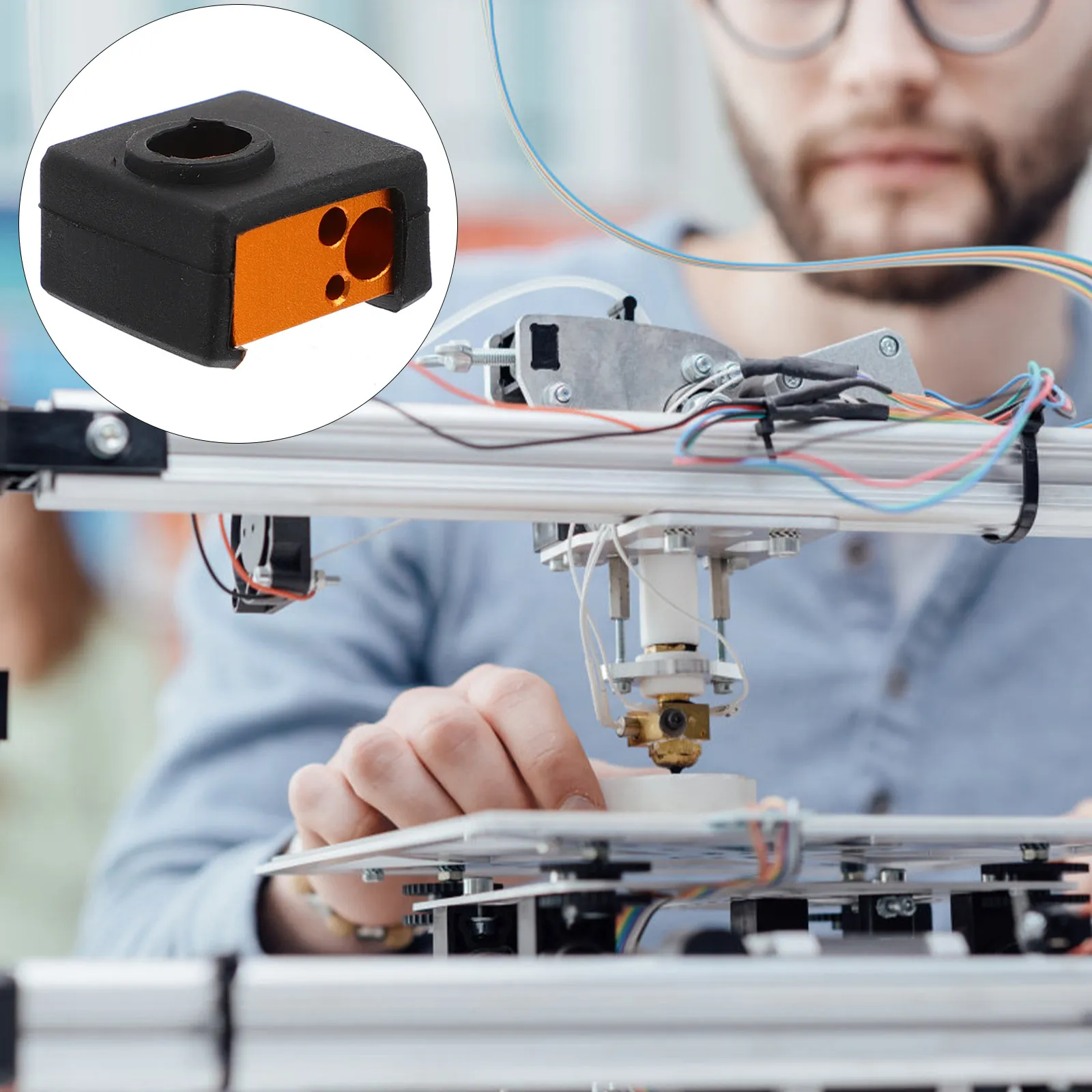 

Комплект нагревательного блока для экструдера: алюминиевый нагревательный блок, силиконовый чехол для трубки, сменные детали для 3D-принтера, высокая теплопроводность