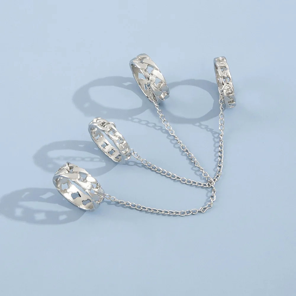 Women's Multi-layer Adjustable Tassel Chain Open Rings Set