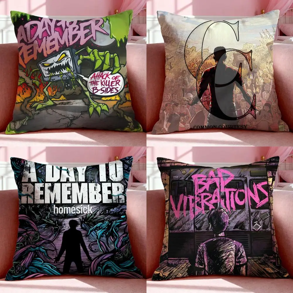 Rock Band A-A Day to RememberS Cushion Cover Short Plush Breathable Pillowcase Odorless Invisible Zipper Washable Removable